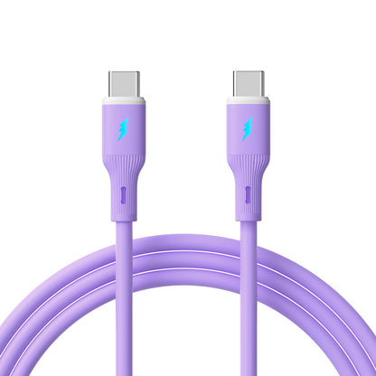 Kábel USB type C / USB type C 1m AK-USB-70 60W Szilikon Lila