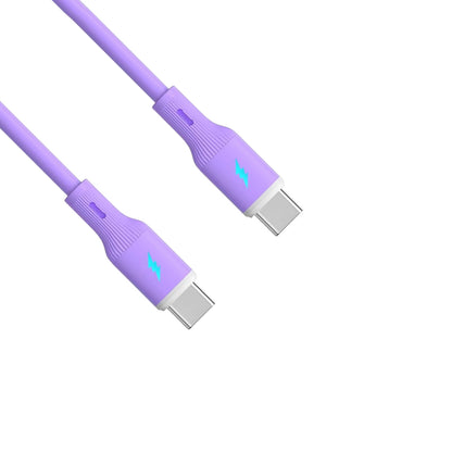 Kábel USB type C / USB type C 1m AK-USB-70 60W Szilikon Lila
