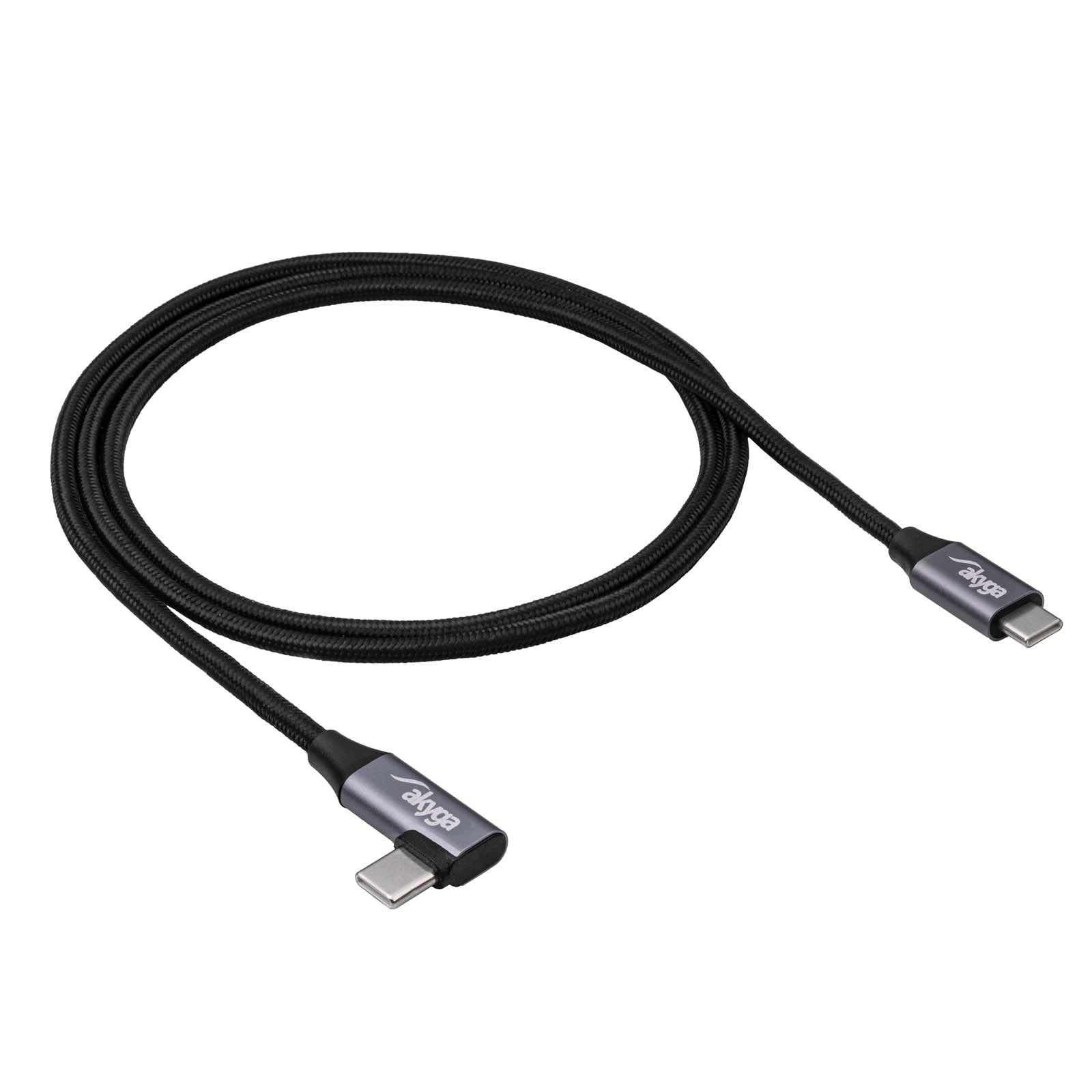 Akyga Szögben Kábel USB type C / USB type C 1m AK-USB-54 60W hálós