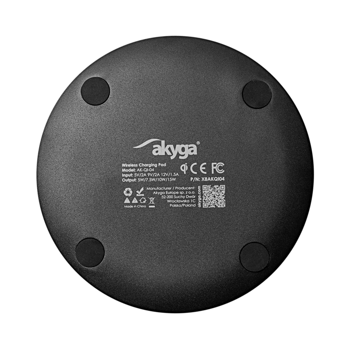 Vezeték nélküli QI 1.2 töltő AK-QI-04 5-12V / max. 2A 15W