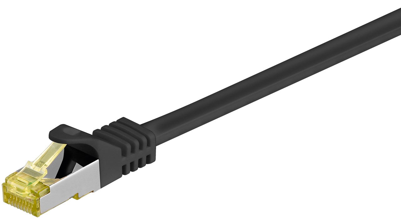 Goobay RJ45 patch kábel CAT 6A S/FTP (PiMF), 500 MHz, CAT 7 érrel, fekete – 3 m