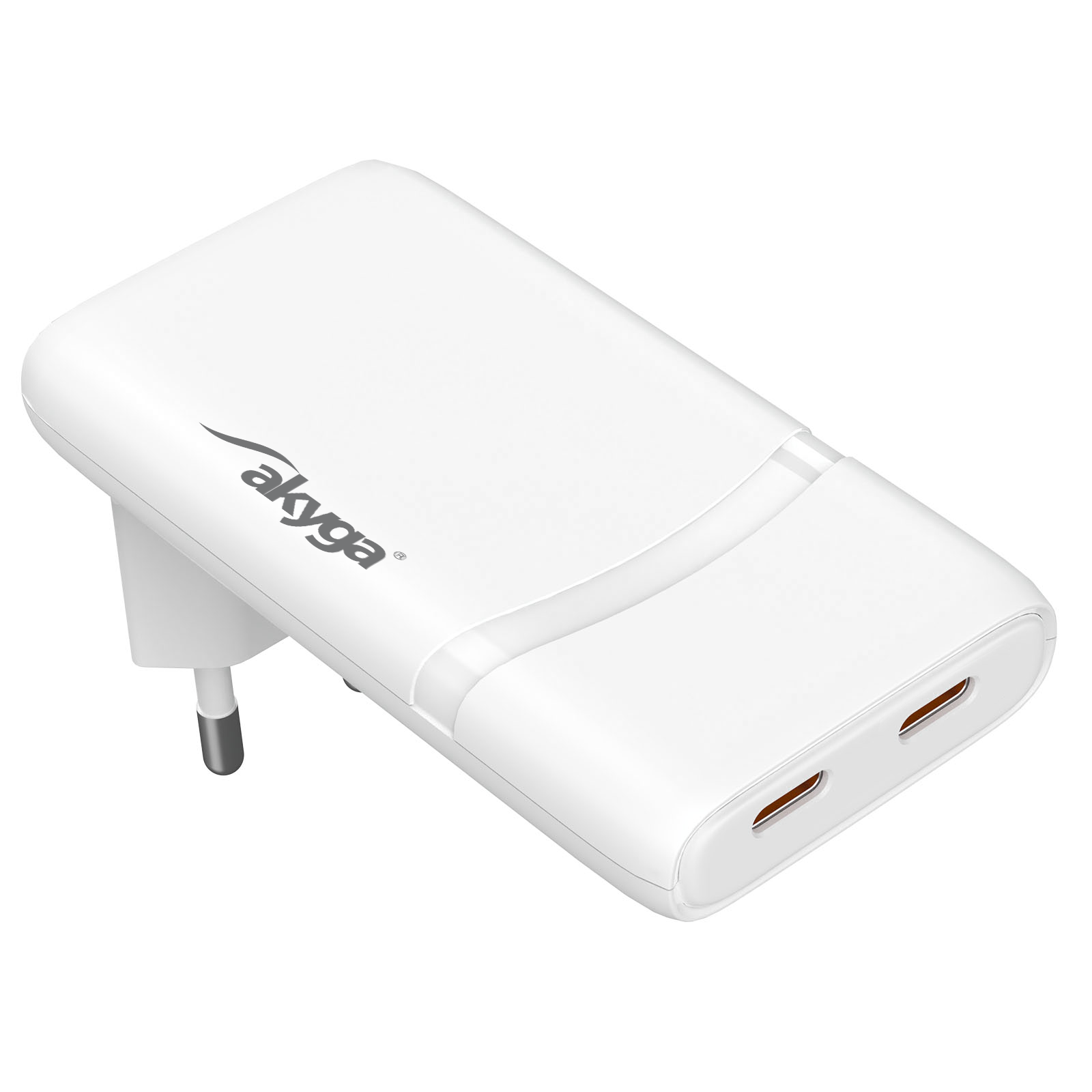 USB Charger USB AK-CH-32 2x USB-C PD 5-20V / max. 3.25A 65W Quick Charge 4+ GaN