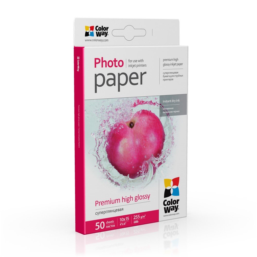 ColorWay Photo Paper, Premium Glossy 255 gsm, 10x15, 50 sheets