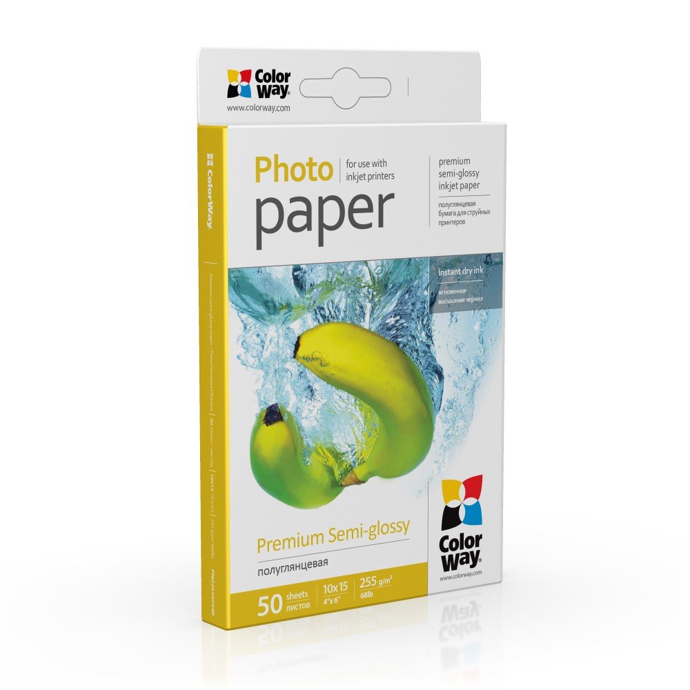 ColorWay photo paper, premium semi-gloss 255 g/m², 10x15, 50 sheets