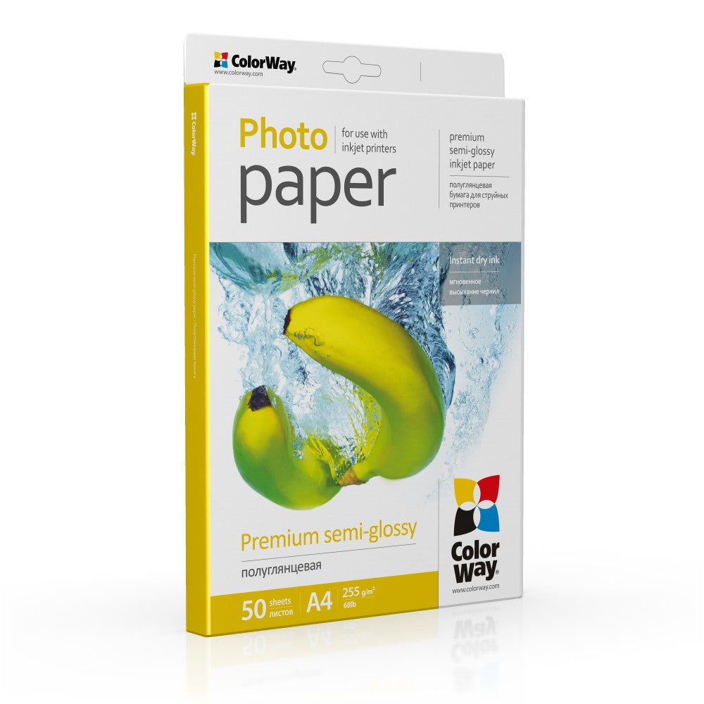 ColorWay Photo Paper, premium semi-gloss 255 g/m², A4, 50 sheets