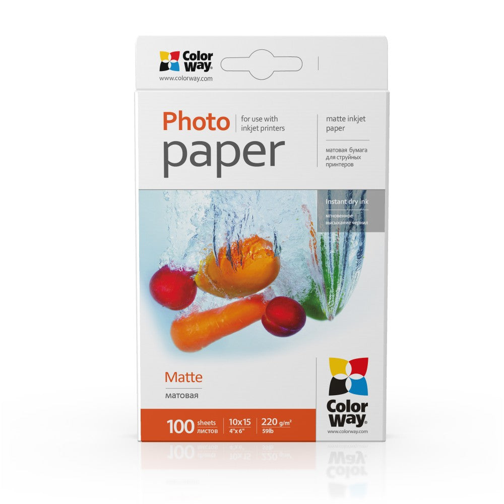 ColorWay photo paper, matt 220 gsm, 10x15, 100 sheets