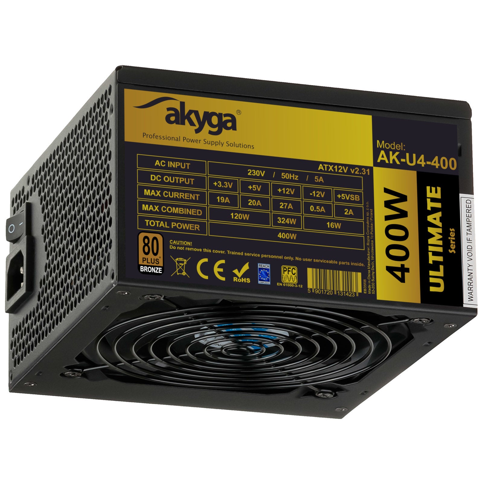 Power supply ATX AK-U4-400 400W 80+ Bronze