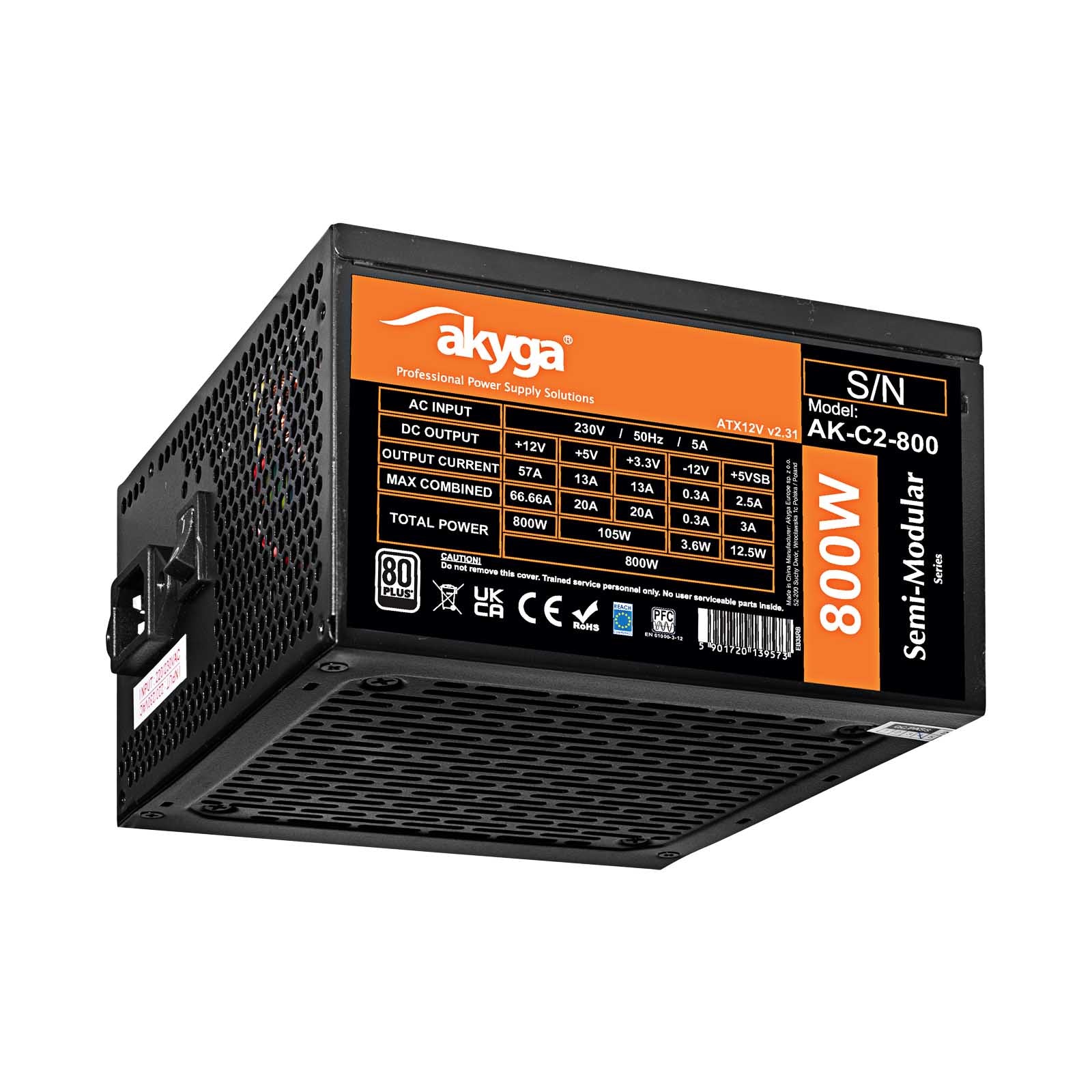 Semi-modular ATX Power Supply AK-C2-800 800W 80 Plus