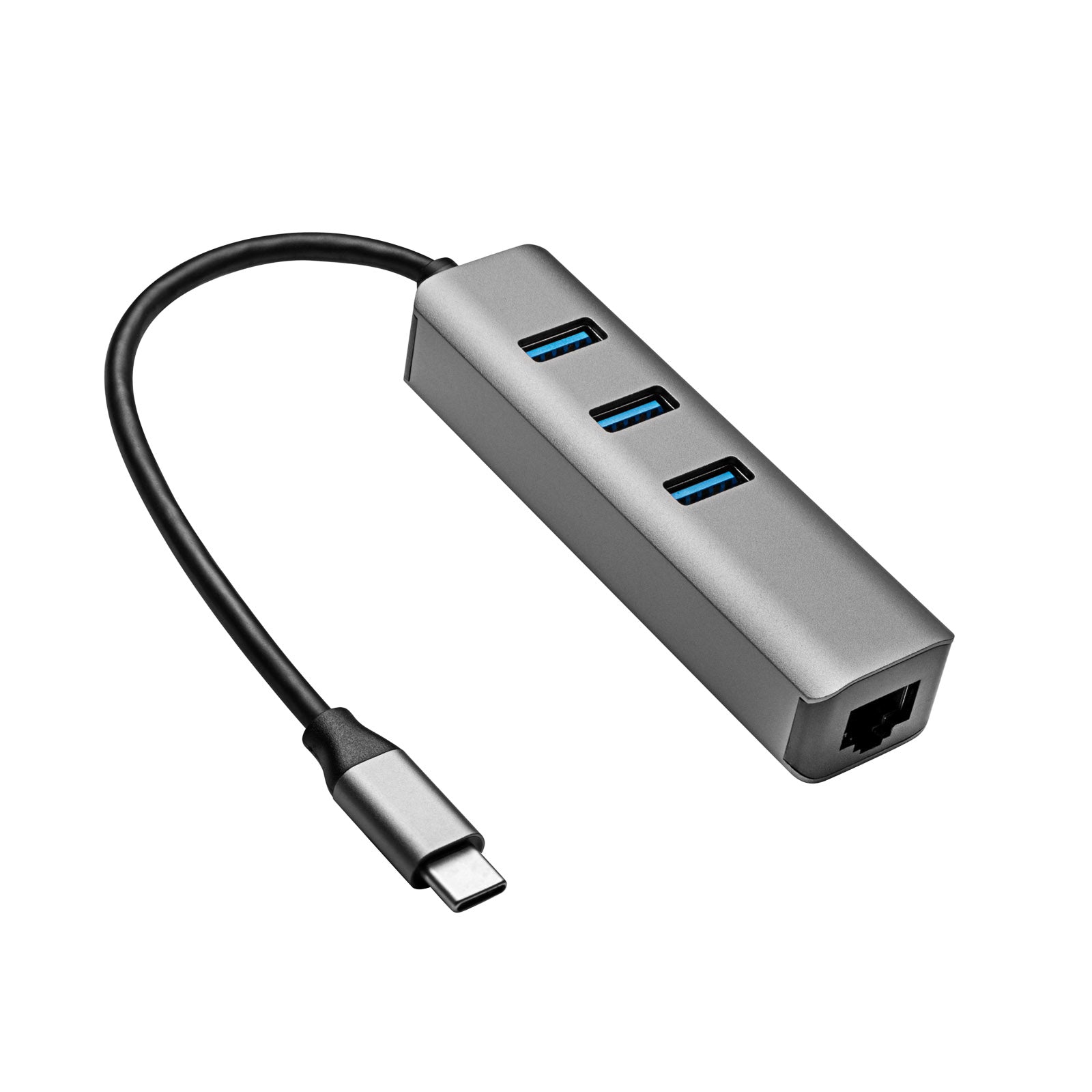 Hub AK-AD-66 USB type C - USB 3.0 3-port + Ethernet