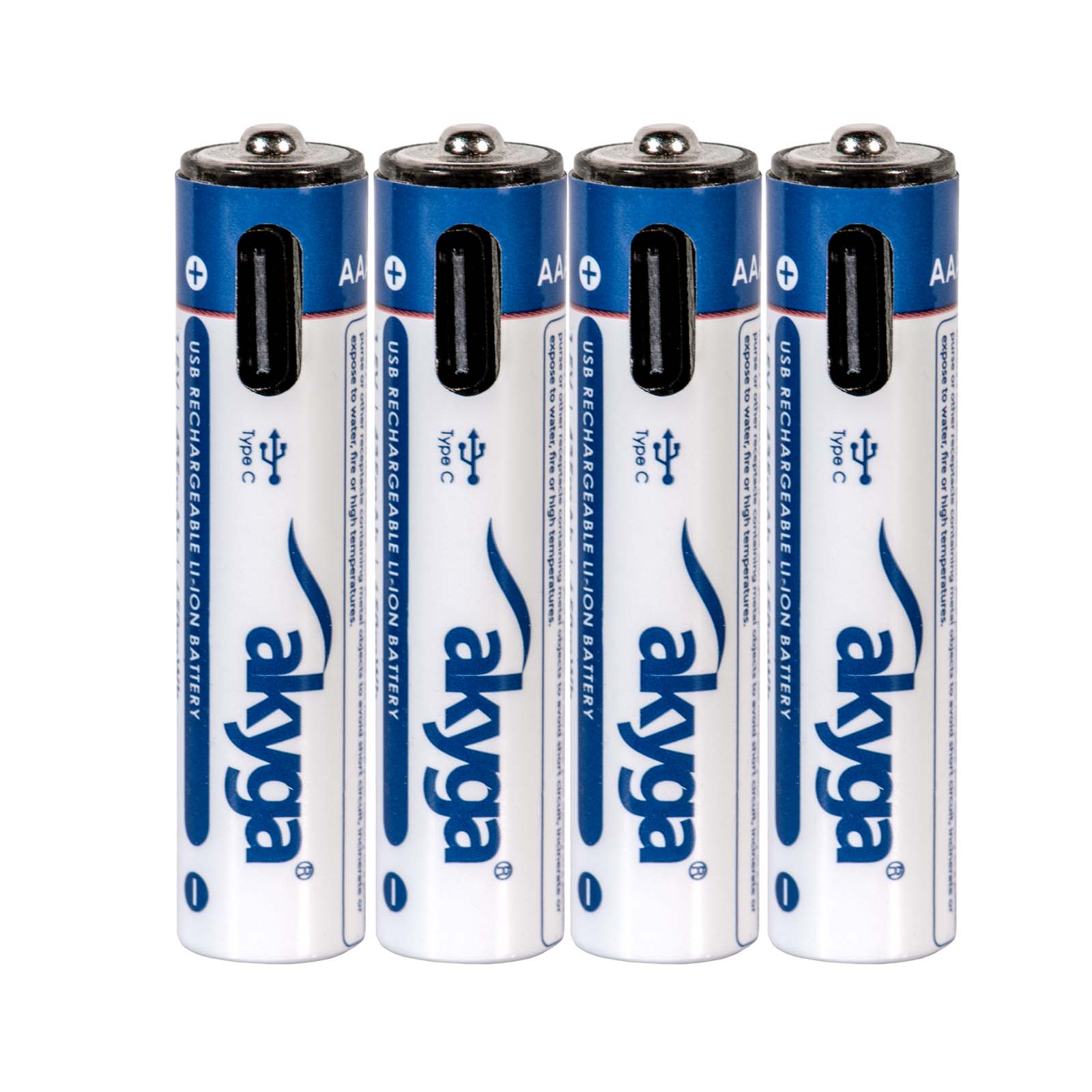 Li-Ion akkumulátor AAA LR03 USB-C Akyga AK-BC-07 1.5V / 435mAh 4db